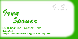 irma sponer business card